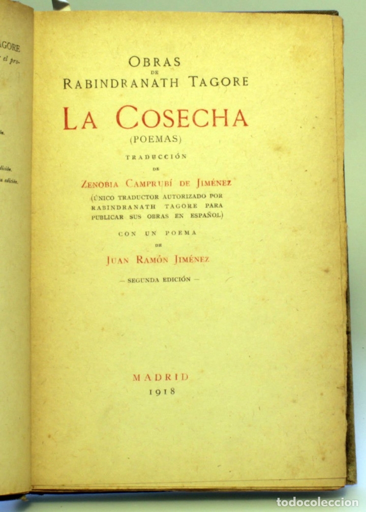 Libros: La cosecha / Rabindranath Tagore 1918 - Foto 1