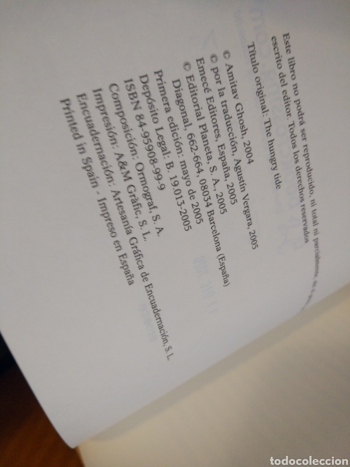 Libros: La Marea Hambrienta. Amitav Ghosh. Emec&eacute;. - Foto 3