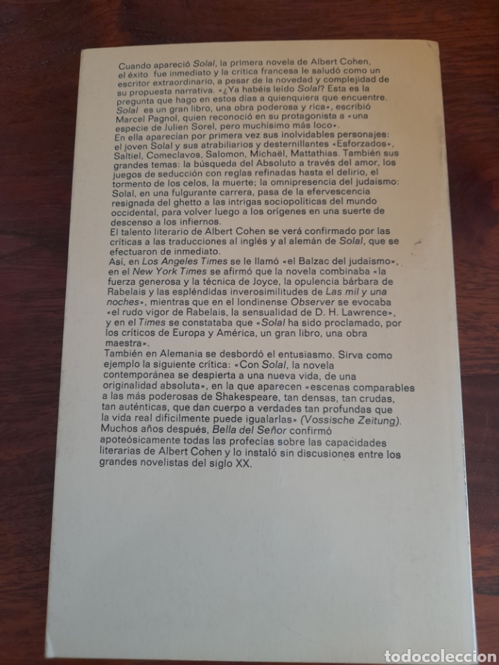 Libros: Solal. Albert Cohen - Foto 2