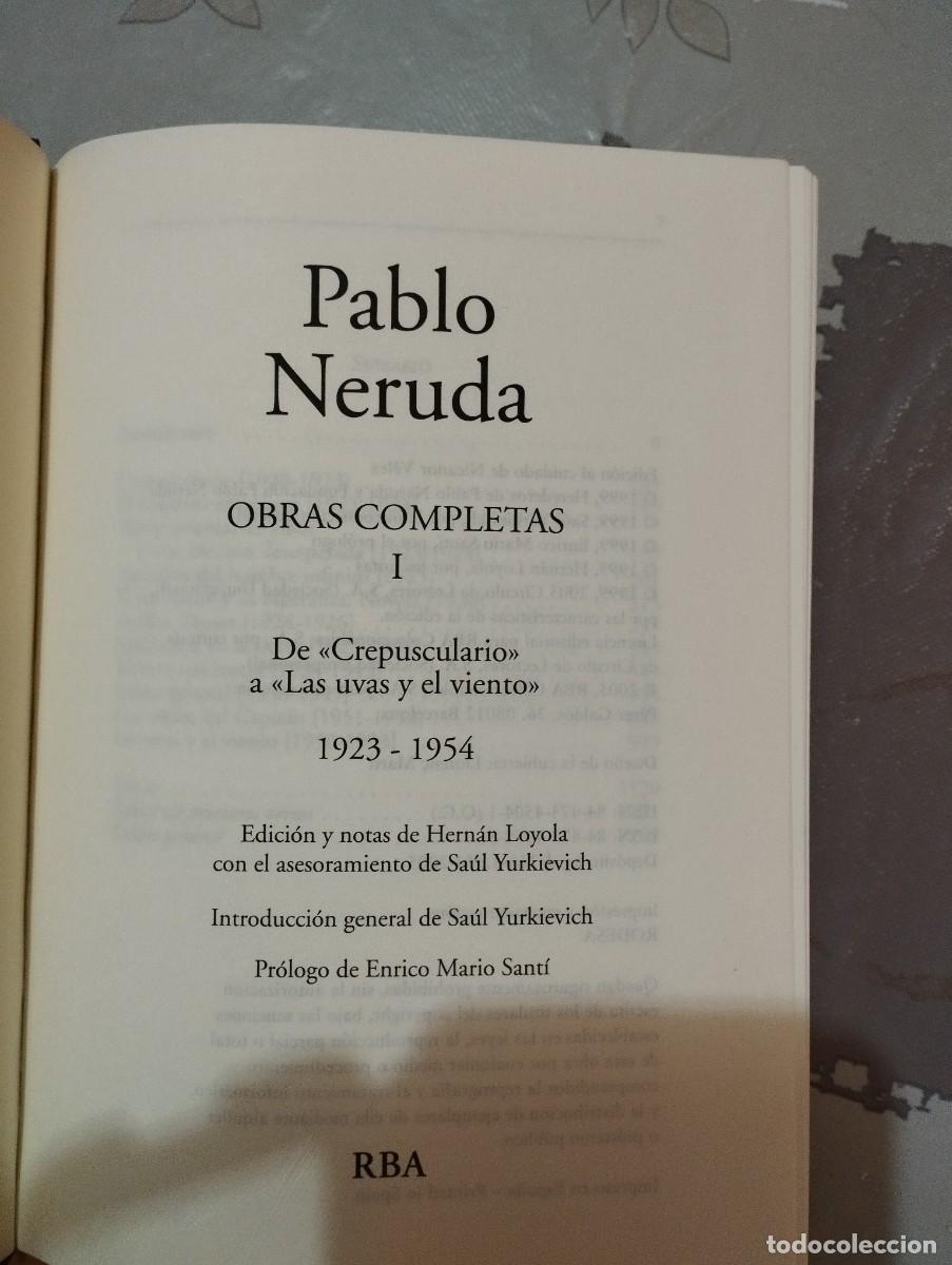 Libros: OBRAS COMPLETAS (NERUDA, VOLUMEN i) - Foto 2