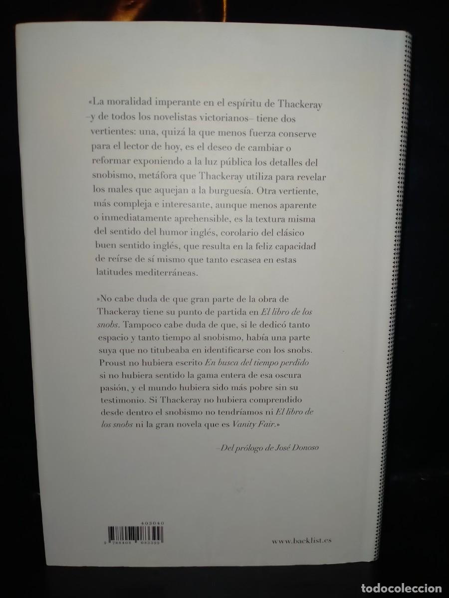 Libros: WILLIAM MAKEPEACE THACKERAY. EL LIBRO DE LOS SNOBS .BLACKLIST - Foto 5