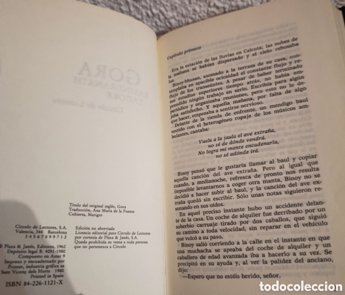Libros: Gora - Rabindranath Tagore - Edici&oacute;n C&iacute;rculo de Lectores - Foto 2