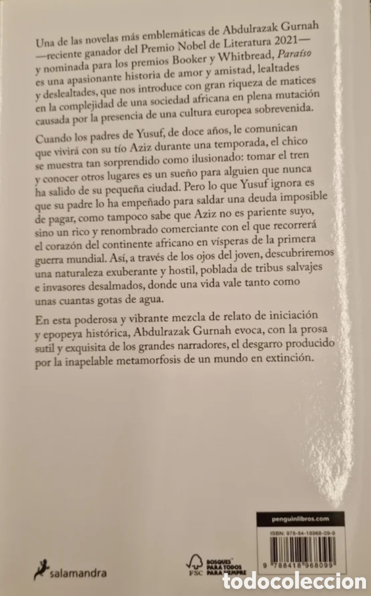 Libros: PARA&Iacute;SO. Abdulraz Gurnah. - Foto 2