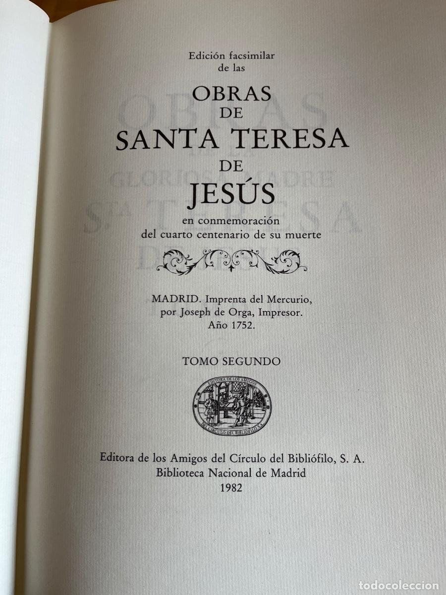 Libros: Obras de Santa Teresa de Jes&uacute;s, ed facsimilar C&iacute;rculo Bibli&oacute;filo, 1982
