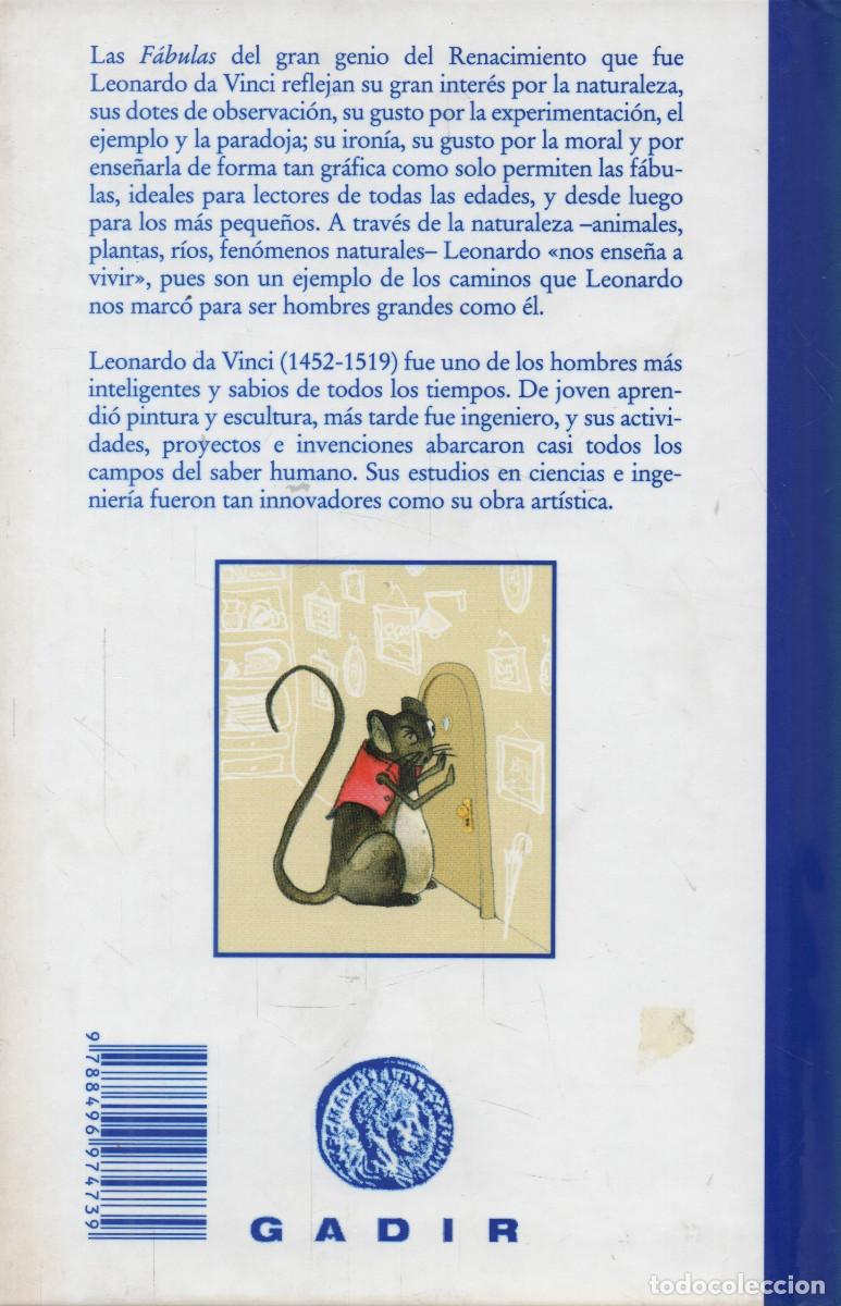 Libros: F&aacute;bulas. Leonardo Da Vinci. Gadir. 2011. - Foto 2