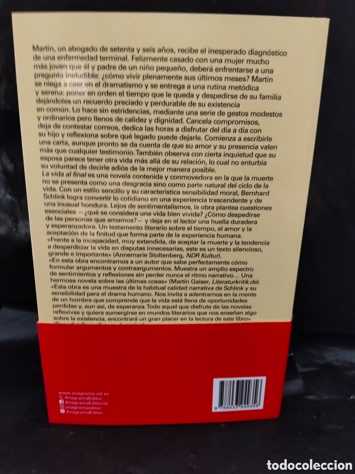 Libros: BERNHARD SCHLINK. LA VIDA AL FINAL .ANAGRAMA - Foto 3