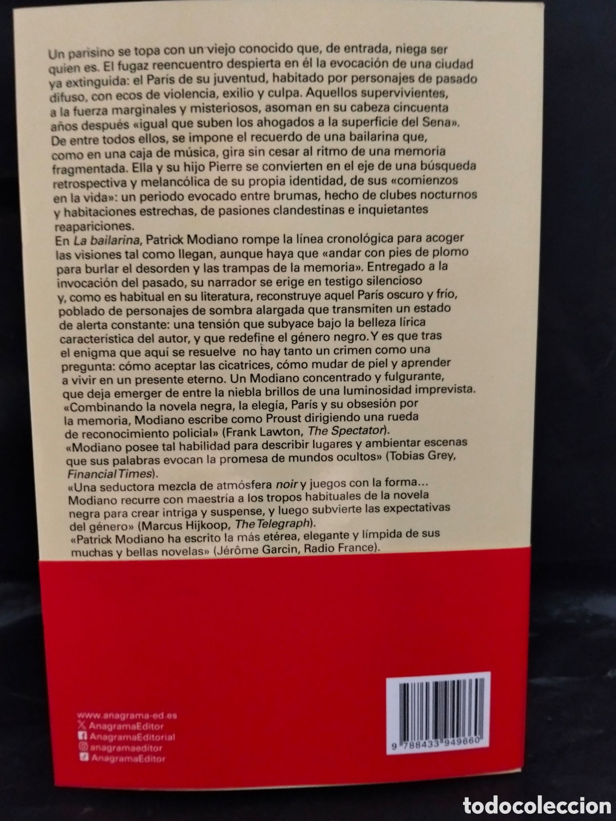 Libros: PATRICK MODIANO. LA BAILARINA .ANAGRAMA - Foto 2