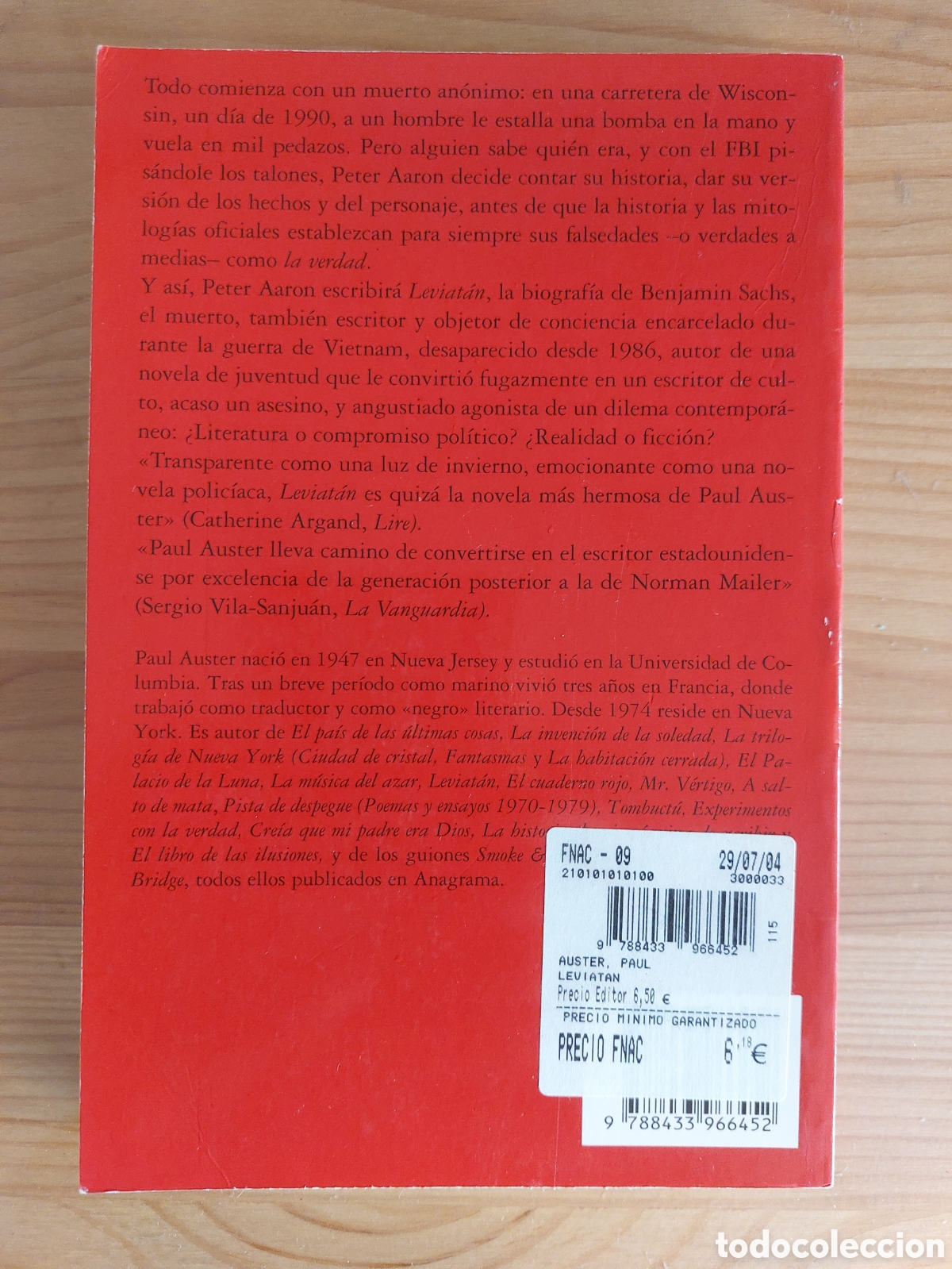 Libros: Leviat&aacute;n. Paul Auster - Foto 3