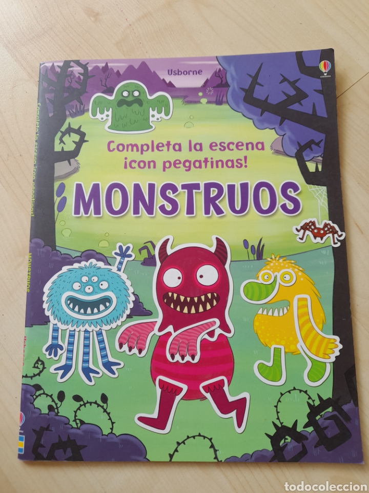 Libros: Monstruos. Completa la escena con pegatinas - Foto 1