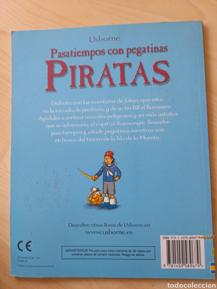 Libros: Pasatiempos con pegatinas. Piratas. - Foto 2