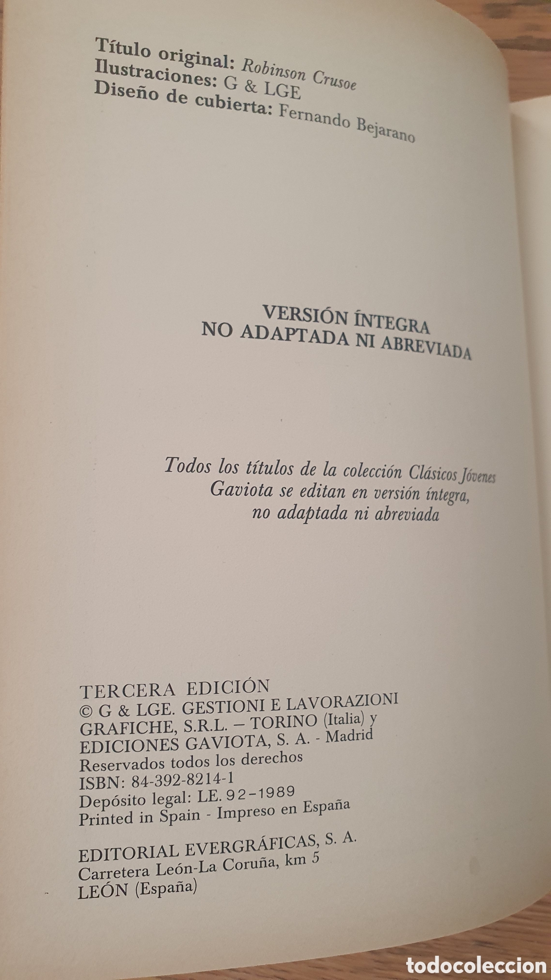 Libros: Libro Robinson Crusoe, versi&oacute;n integra de Daniel Defoe - Foto 3