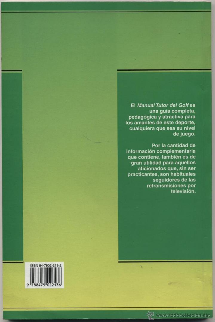 Coleccionismo deportivo: Manual Tutor del golf. Denis Machenaud. Ed. Tutor-contracubierta - Foto 2