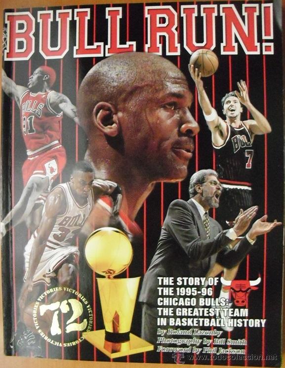 Coleccionismo deportivo: Michael Jordan - Libro ''Bull Run. The story of the 1995-96 Chicago Bulls'' - Cuarto anillo - NBA