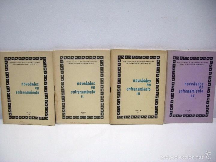 Coleccionismo deportivo: NOVEDADES EN ENTRENAMIENTO I, II, III, IV. INST. NACIONAL DE EDUCACI&Oacute;N F&Iacute;SICA Y DEPORTES, 1971-73.
