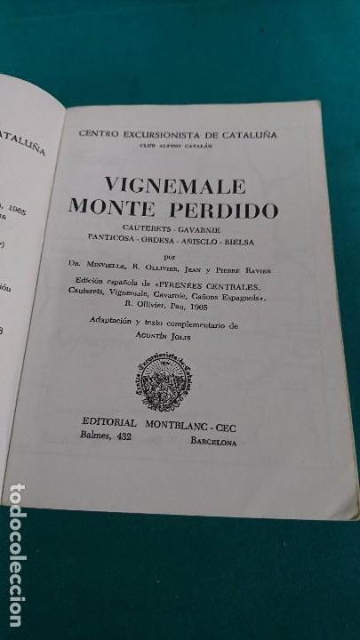 Coleccionismo deportivo: VIGNEMALE, MONTE PERDIDO, ESCALADA, MONTA&Ntilde;ISMO - Foto 2