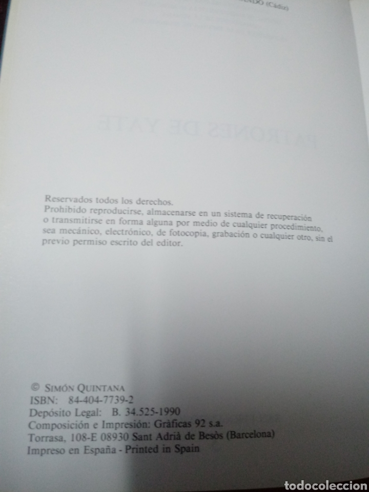 Coleccionismo deportivo: PATRONES DE YATE. JOS&Eacute; DE SIM&Oacute;N QUINTANA. - Foto 2