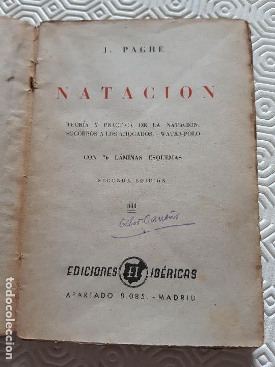 Coleccionismo deportivo: LIBRO NATACION. J PAGHE. 1941. - Foto 2
