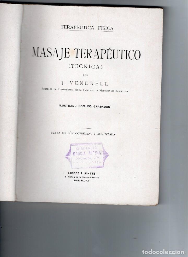 Coleccionismo deportivo: masaje terap&eacute;utico. j. vendrell - Foto 2