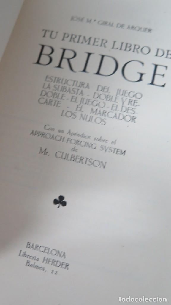 Coleccionismo deportivo: TU PRIMER LIBRO DE BRIDGE. GIRAL DE ARQUER - Foto 2