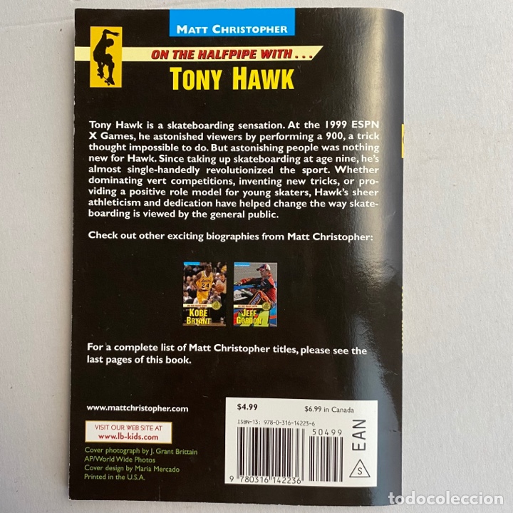 Coleccionismo deportivo: Libro On the halfpipe with tony hawk de Matt Christopher - Foto 2