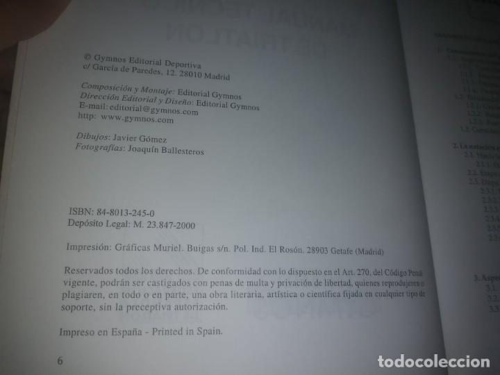 Coleccionismo deportivo: Libro: MANUAL T&Eacute;CNICO DE TRIATL&Oacute;N - Foto 3