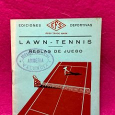 Coleccionismo deportivo: LAWN TENIS REGLAS DE JUEGO FOLLETO MANUAL 1935 MADRID 16X11CMS. Lote 362177025