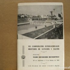 Coleccionismo deportivo: LAS PALMAS DE GRAN CANARIA-XIX CAMPEONATOS INTERNACIONALES MILITARES NATACION-AÑO 1966-(V-23.608). Lote 363859210