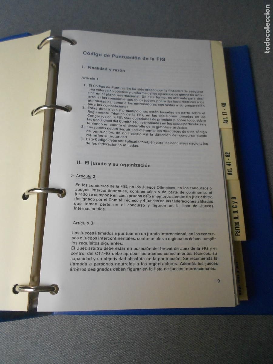 Coleccionismo deportivo: CODIGO DE PUNTUACION DE GIMNASIA ARTISTICA. INTRODUCCION DE 1985. - Foto 3