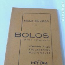Coleccionismo deportivo: ANTIGUO LIBRO REGLAS DEL JUEGO DE BOLOS ESTILO ASTURIANO-CONFORME LOS REGLAMENTOS NACIONALES ETVINA
