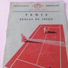 Coleccionismo deportivo: ANTIGUO LIBRO REGLAS DEL JUEGO DEL TENIS -EFS-EDICIONES DEPORTIVAS