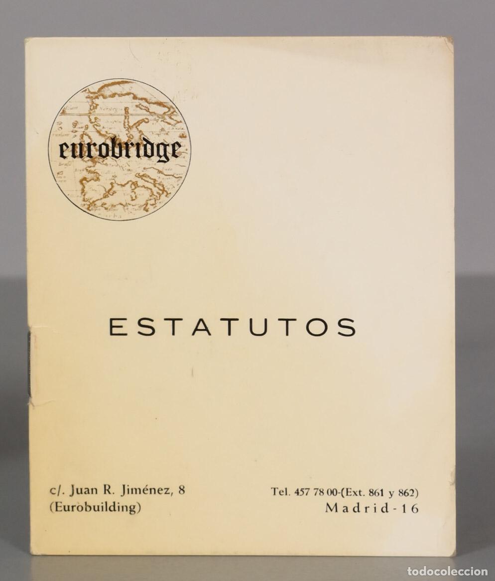 Coleccionismo deportivo: ESTATUTOS EUROBRIDGE - Foto 1