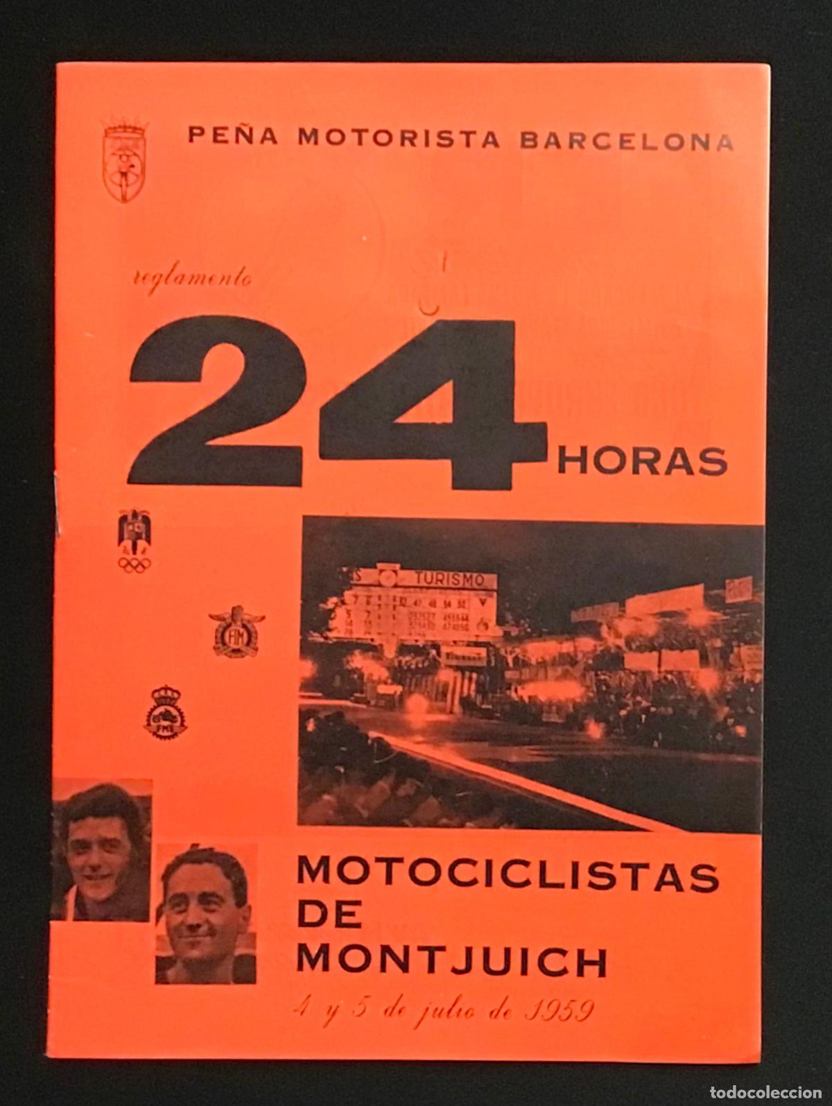 Coleccionismo deportivo: PE&Ntilde;A MOTORISTA BARCELONA. REGLAMENTO... 24 HORAS MOTOCICLISTAS DE MONTJUICH. 1959