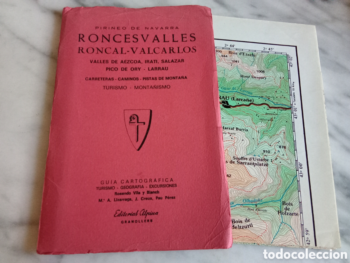 Coleccionismo deportivo: Guia Cartogr&aacute;fica Roncesvalles Roncal - Valcarlos Ed. Alpina 1985