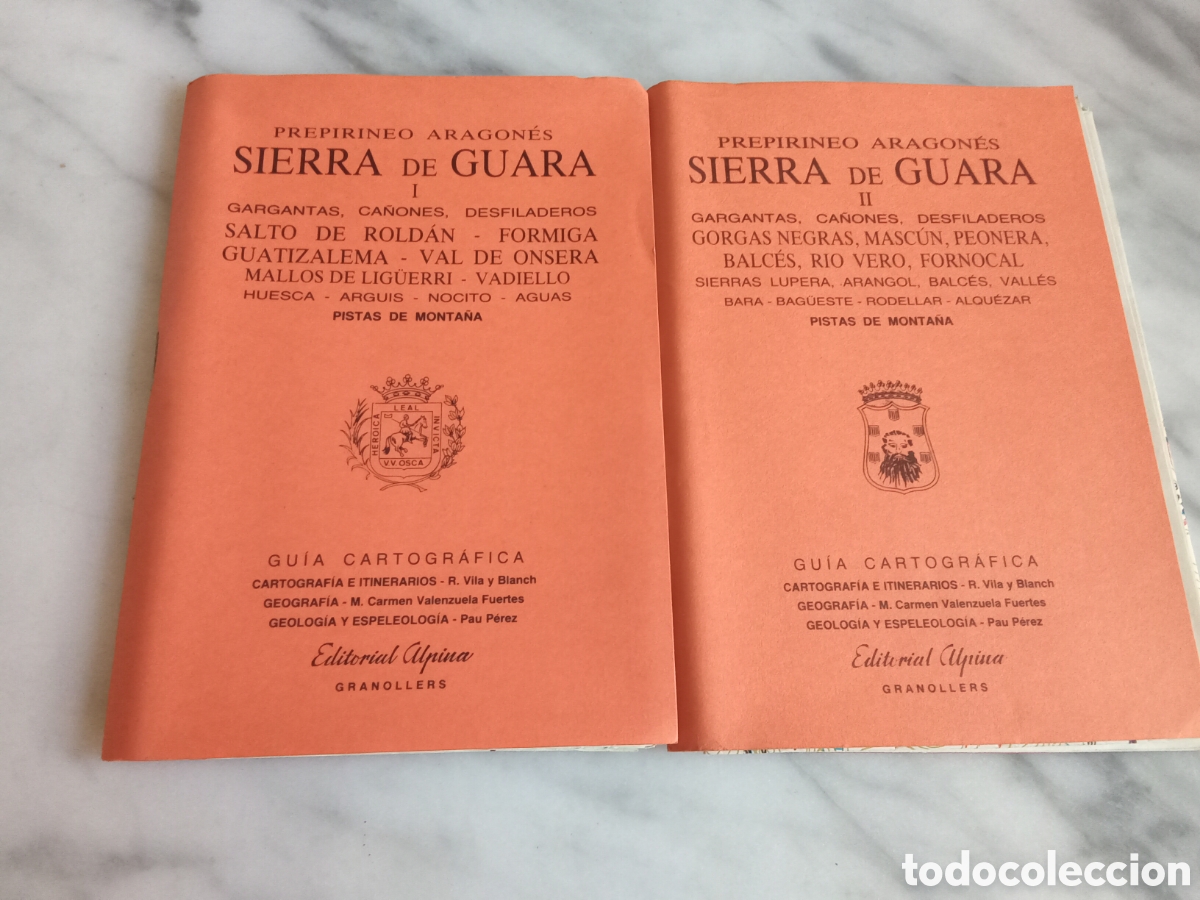 Coleccionismo deportivo: 2 Guias Cartogr&aacute;ficas Sierra de Guara I & II Editorial Alpina 1990