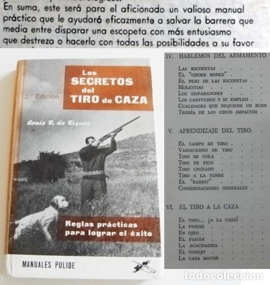 Coleccionismo deportivo: LOS SECRETOS DEL TIRO DE CAZA LIBRO LOUIS R DE RIQUEZ REGLAS MANUAL PULIDE ARMAS LEYES BAL&Iacute;STICA ETC