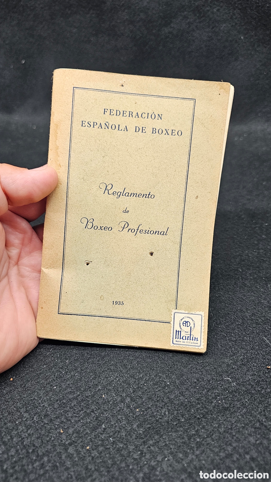 Coleccionismo deportivo: Reglamento del boxeo profesional 1935