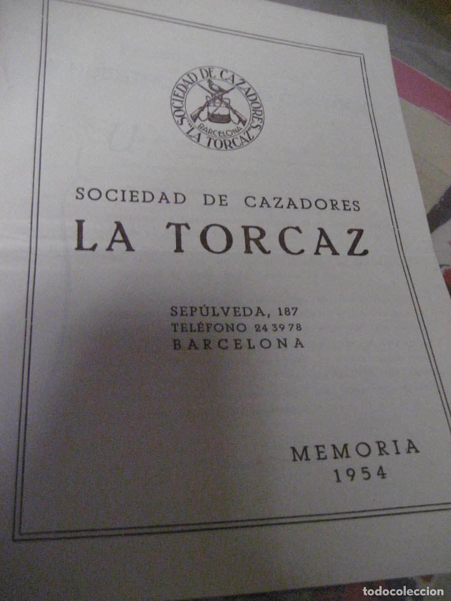 Coleccionismo deportivo: Memoria Sociedad de cazadores La Torcaz a&ntilde;o 1954