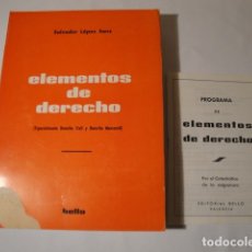 Libros: ELEMENTOS DE DERECHO. ESPECIALMENTE DERECHO CIVIL Y MERCANTIL.SALVADOR LÓPEZ SANZ. 1971.. Lote 177294033