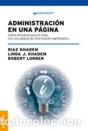 books: Administraci&oacute;n en una p&aacute;gina: C&oacute;mo alinearse para el &eacute;xito con una p&aacute;gina de informaci&oacute;n