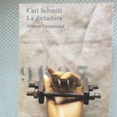 Libri: LA DICTADURA. CARL SCHMITT.. Lote 334276118