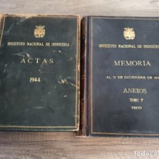 Libros: INSTITUTO NACIONAL DE INDUSTRIA MEMORIA Y ANEXOS TOMO 1º. Lote 360447115