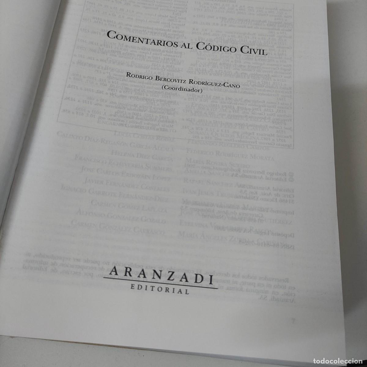 Libros: Comentarios al C&oacute;digo Civil - Rodrigo Bercovitz Rodr&iacute;guez-Cano - Foto 5