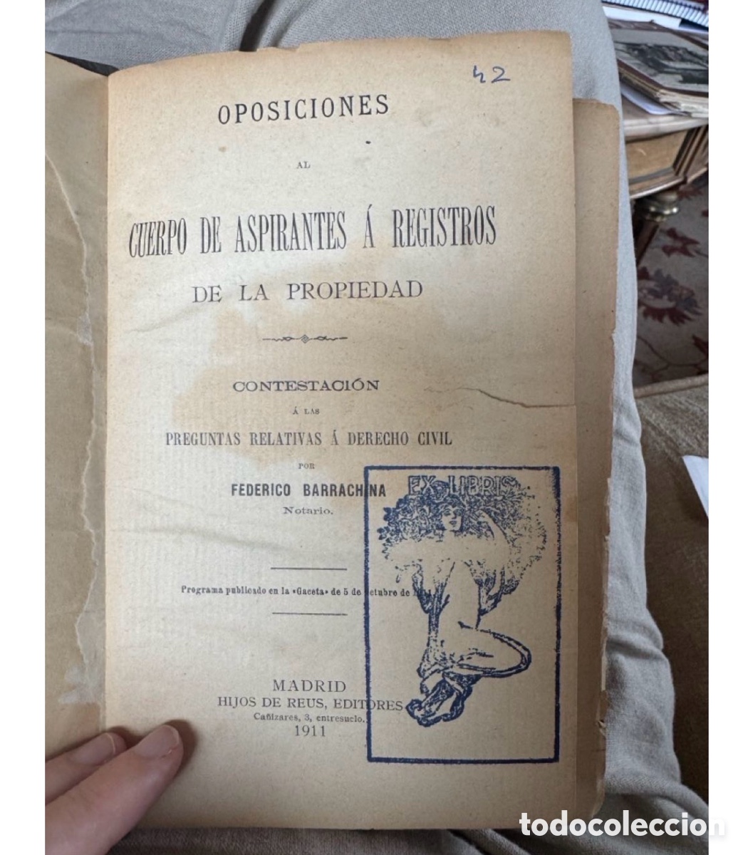 Libros: Barrachina &mdash; Oposiciones Registros Propiedad, 1911