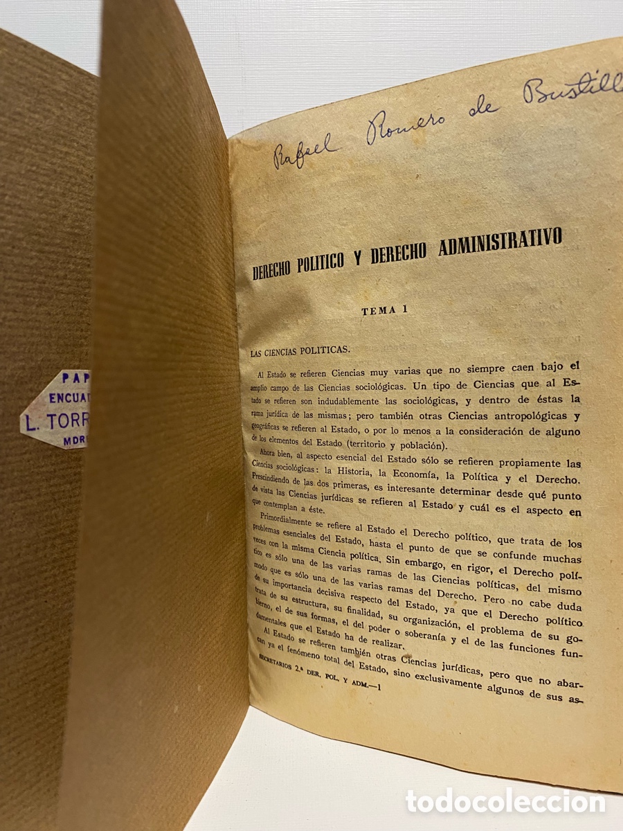 Libros: Derecho Pol&iacute;tco y Administrativo // Otras ramas del derecho / Lote 2 Libros Encuadernados a mano