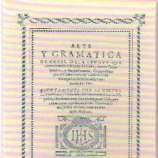 Libros: ARTE Y GRAMÁTICA GENERAL DE LA LENGUA QUE CORRE EN TODO EL REINO DE CHILE - VALDIVIA, LUIS DE. Lote 203826717