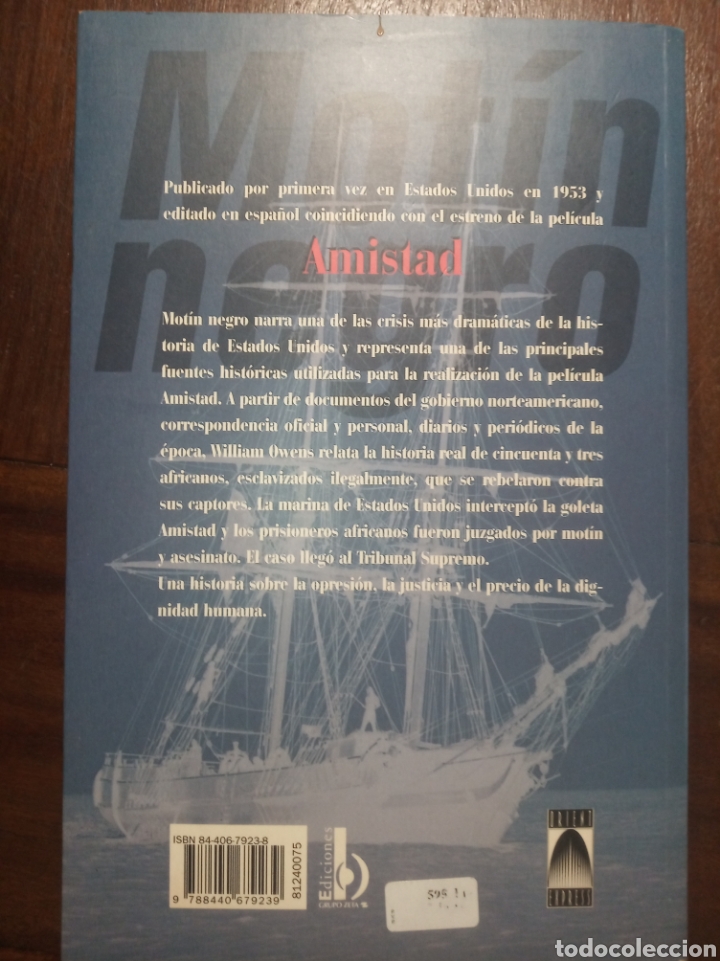 Libros: Mot&iacute;n negro. William A. Owens - Foto 2