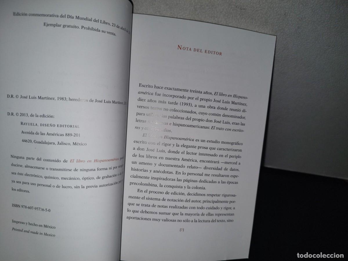 Libros: 89- EL LIBRO EN HISPANOAM&Eacute;RICA - JOS&Eacute; LUIS MART&Iacute;NEZ - 2013 - Foto 11