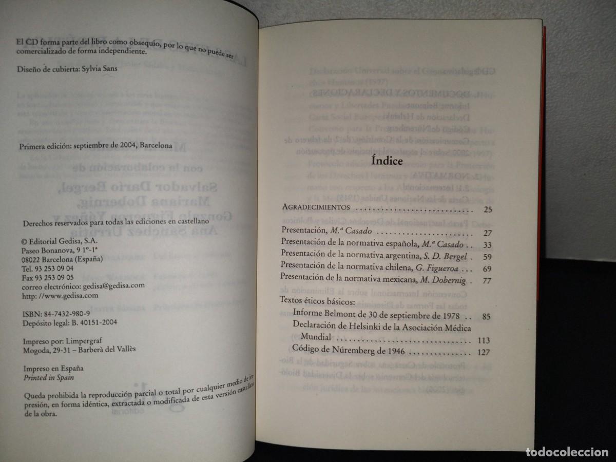 Libros: 117- LAS LEYES DE LA BIO&Eacute;TICA - MAR&Iacute;A CASADO - Foto 7