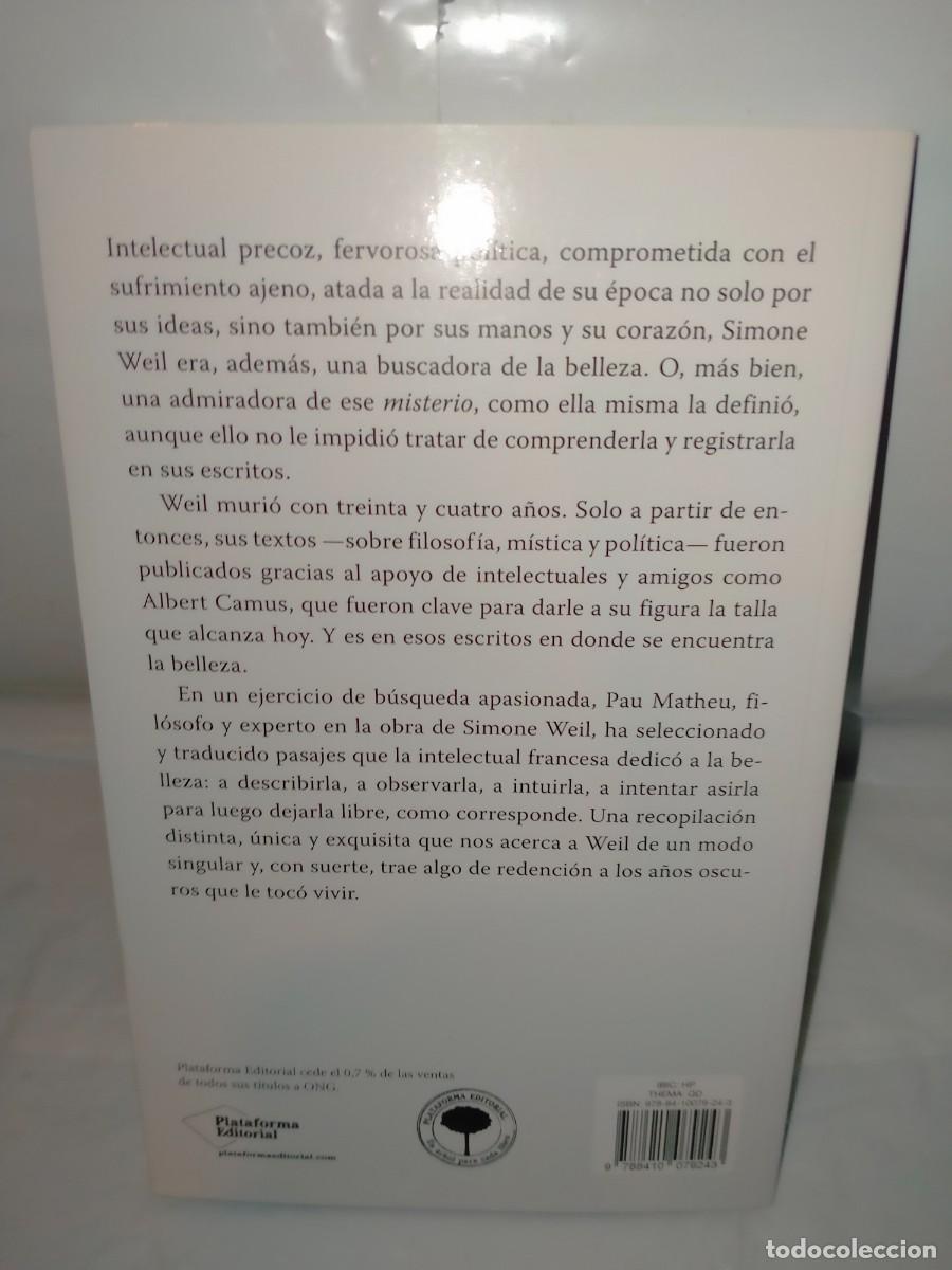 Libros: SIMONE WEIL. SOBRE LA BELLEZA .PLATAFORMA - Foto 4