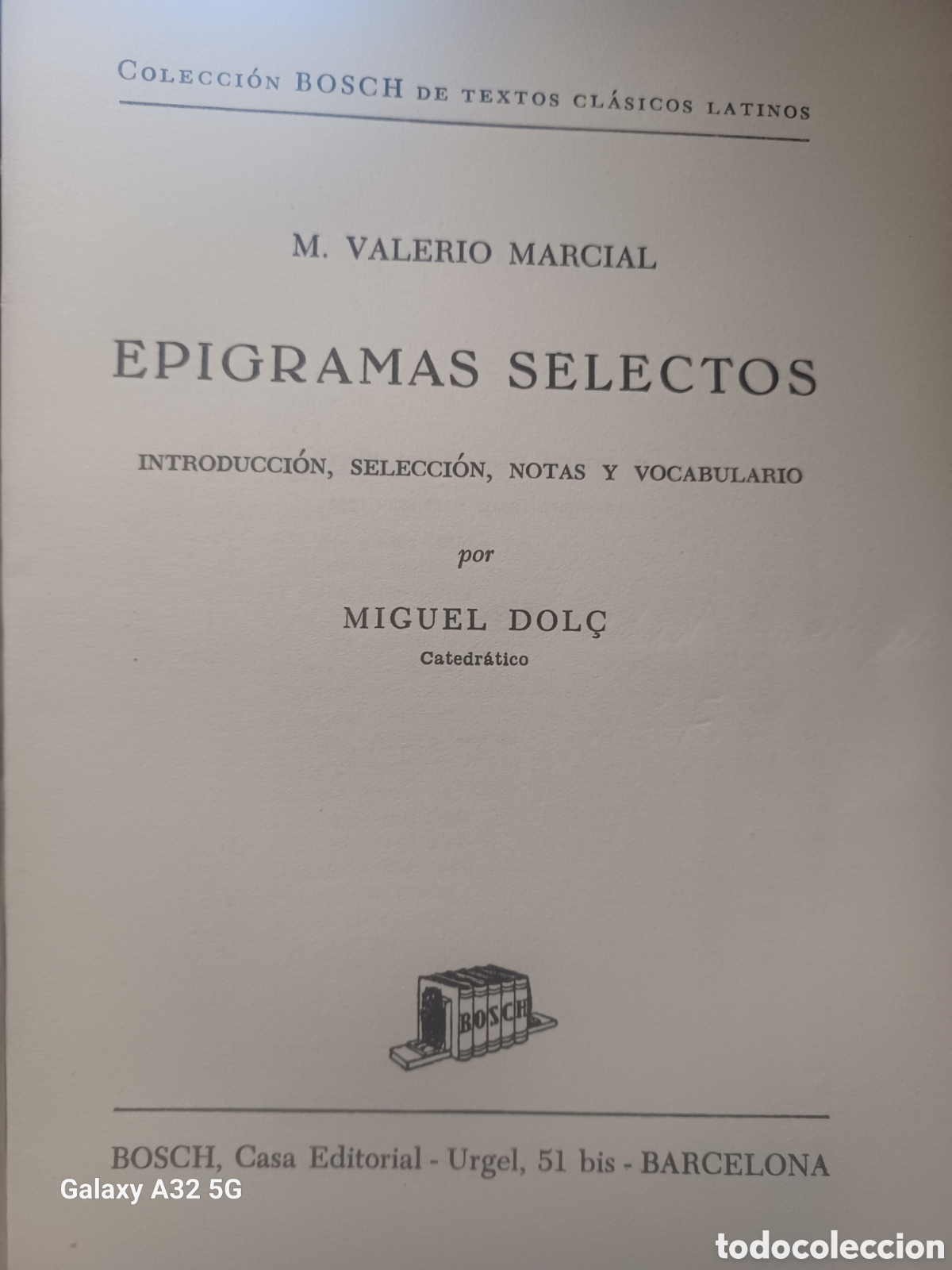 Libros: Baribook 335. Epigramas selectos marcial colecci&oacute;n Bosch - Foto 2